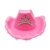 Шляпа ковбойская с перьями и короной, светло-розовый