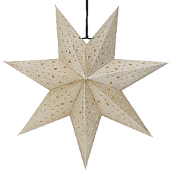 Звезда семиконечная бумажная блеск 45 см, точки и звездочки, золото