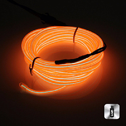 Шнур неоновый светящийся от USB 5 м, оранжевый